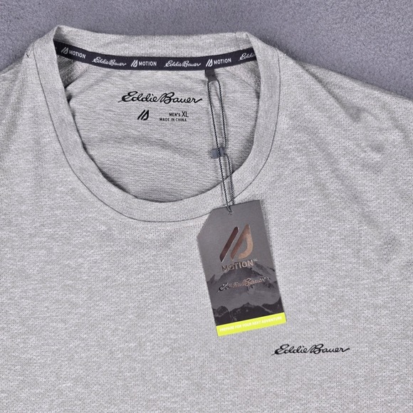 Eddie Bauer Shirt Mens XL Gray Motion Alloy Short‎ Sleeve Crew Moisture Wicking - Picture 1 of 7